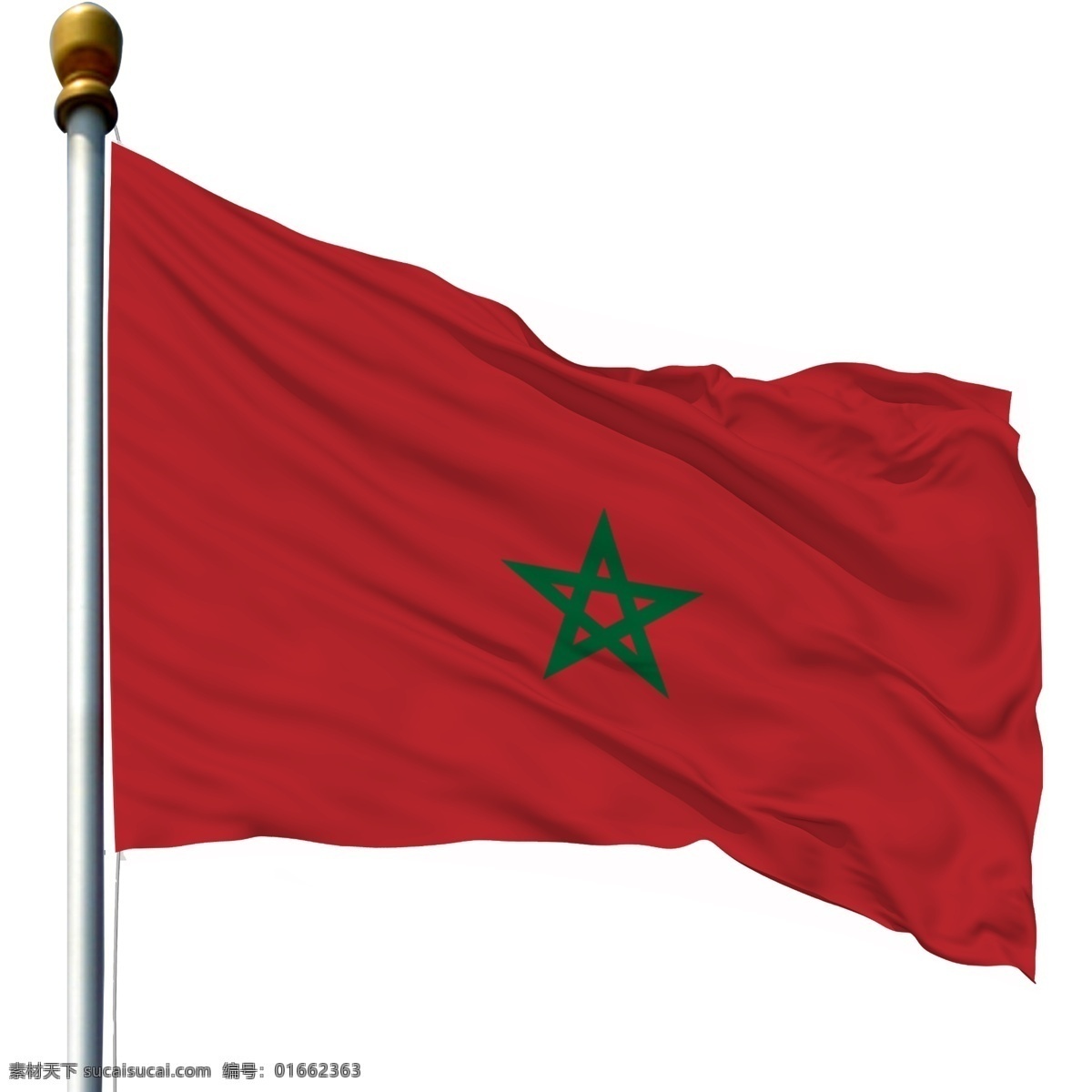 带 旗杆 摩洛哥 国旗 飘扬的旗子 带旗杆的旗子 带旗杆的国旗 飘扬 摩洛哥国旗