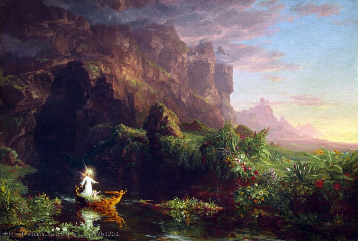 彩色 艺术 油画 风景 插画 文化艺术 绘画书法