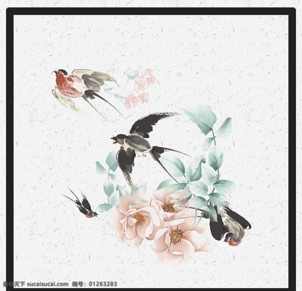 古典 燕子 源文件 荷花 花朵 叶子 绿叶 小鸟 凤源 川东百姓网 展板模板 广告设计模板