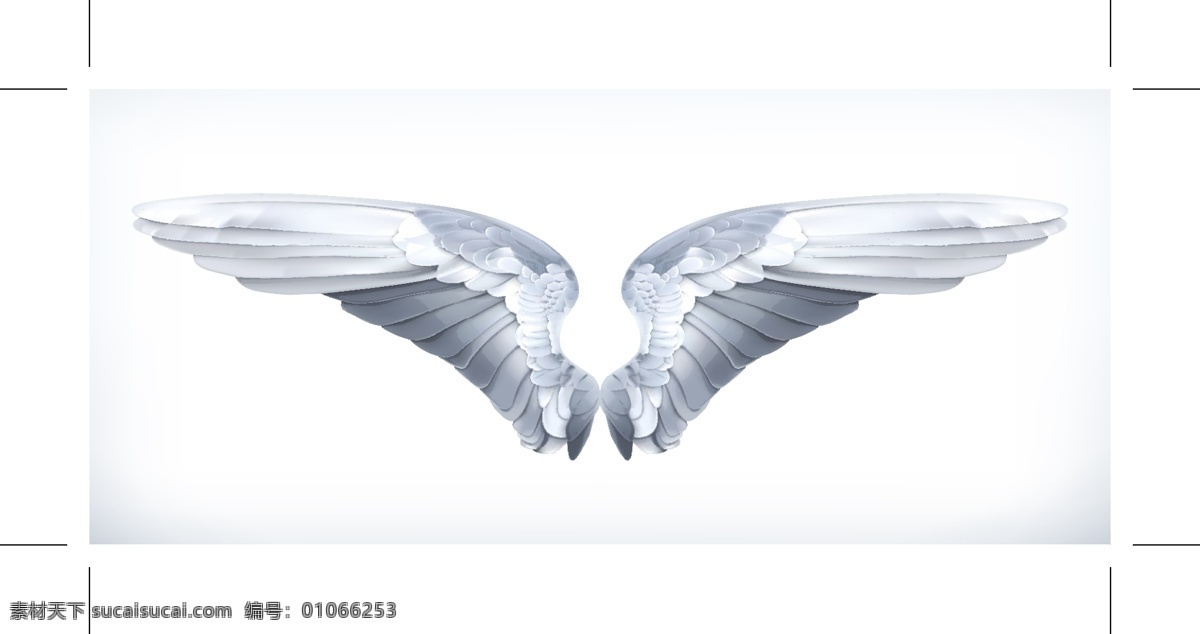 矢量 金属 卡通 翅膀 装饰 矢量素材 设计素材 背景素材 白色 平面设计
