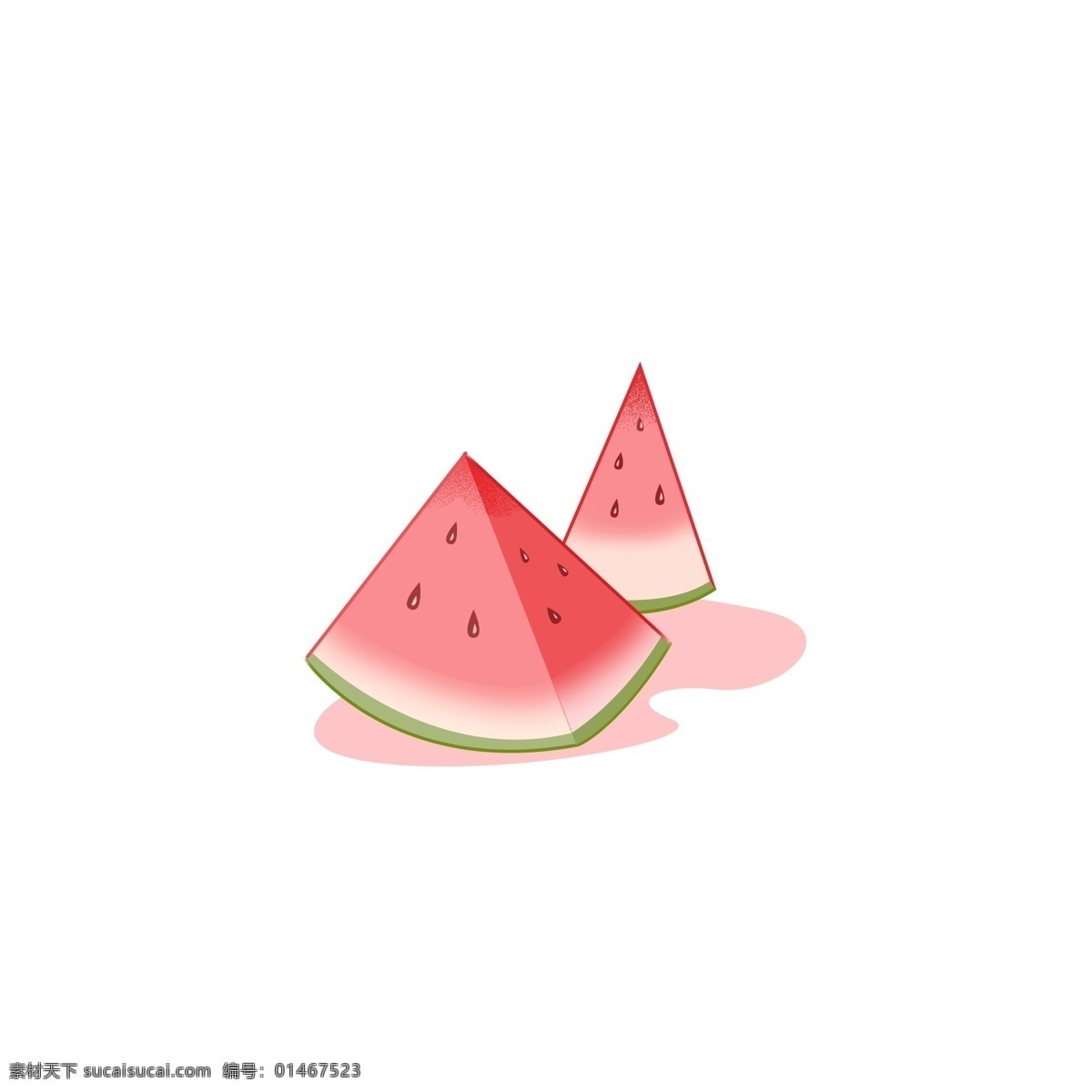水果 源文件 西瓜 插画 切开的西瓜 水份 water 夏天 糖分 waterlemon 西瓜仔
