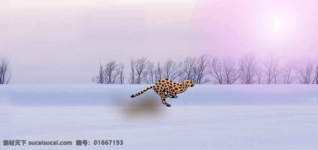 豹子 奋力 奔跑 flash 动画 豹子奔跑 踏雪无痕 雪花 共享素材 多媒体 动画素材 fla