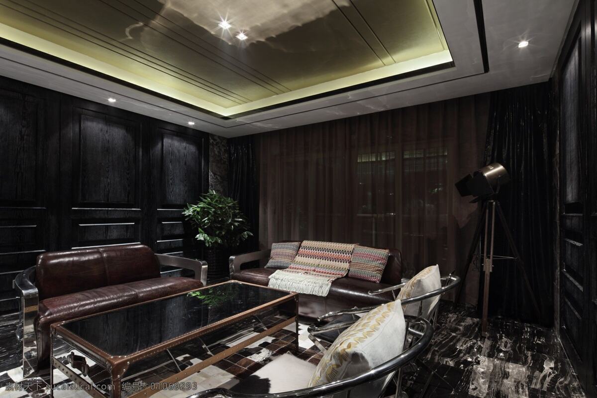 简约 客厅 长方形 茶几 装修 室内 效果图 白色灯光 方形吊顶 花纹地板砖 灰色墙壁