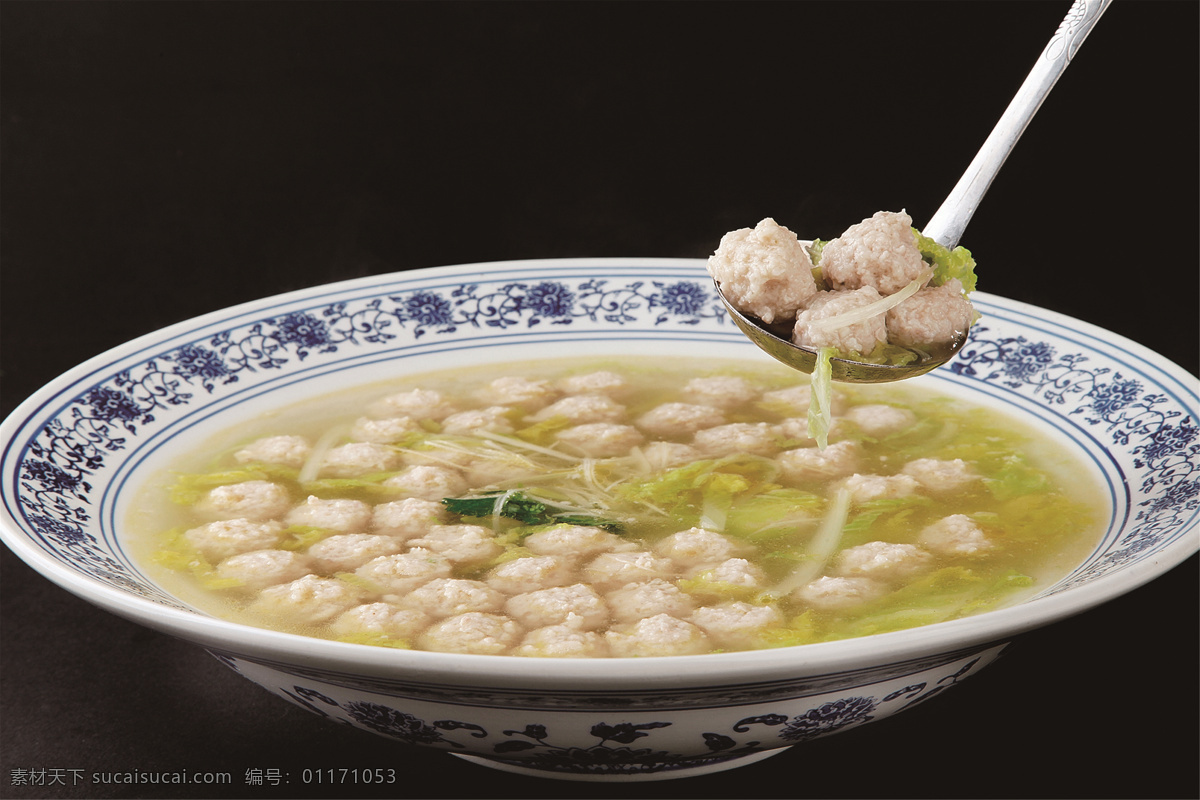 功夫丸子汤 美食 传统美食 餐饮美食 高清菜谱用图