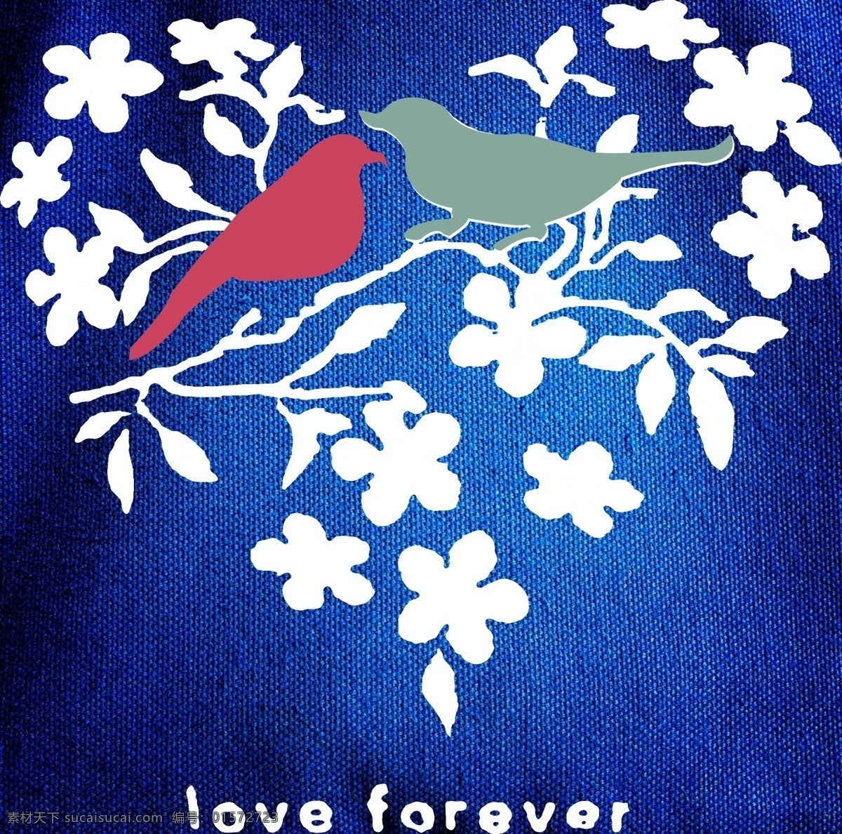爱情鸟 蓝色 心型叶子 心型 叶子 爱情 鸟 分层