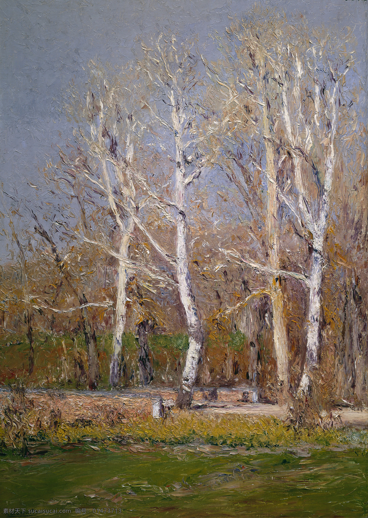 1911 大师 画家 古典 画 建筑 景物 装饰画 油画 invierno paisaje de aureliano moret y beruete 人物 高清 西方 国外 现代 家居装饰素材