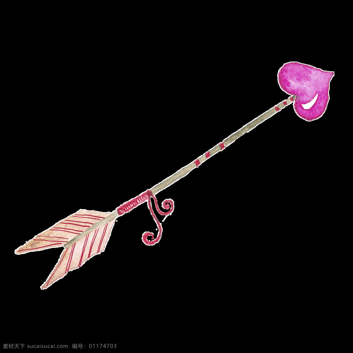 情人节 弓箭 装饰 透明 粉色 爱心 箭 矢量素材 设计素材