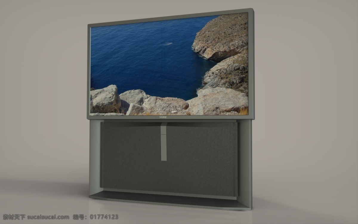 索尼 51 in 投影 电视 3d模型素材 家具模型