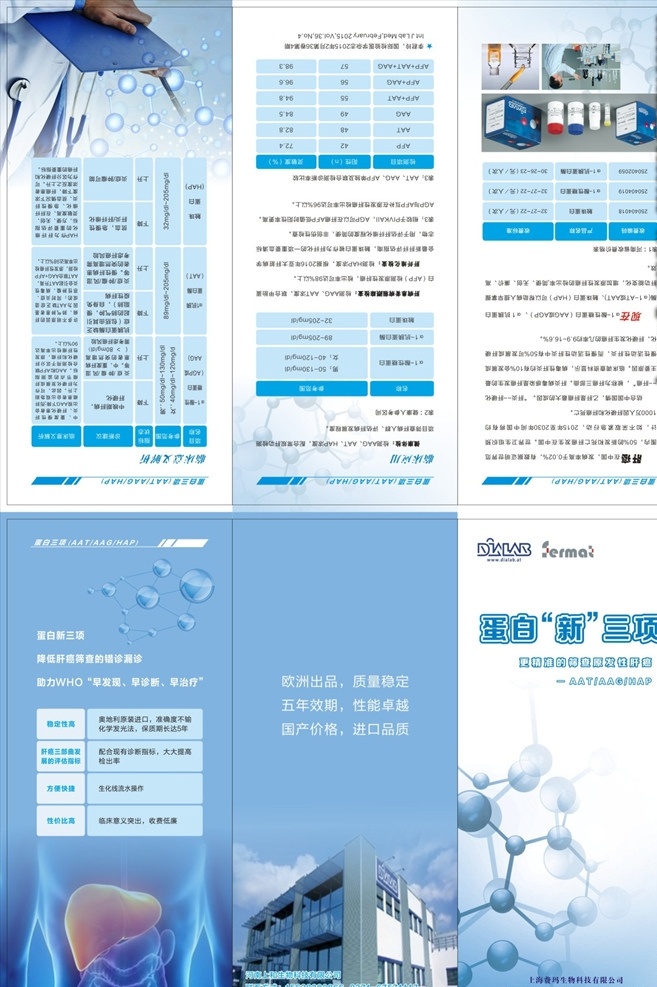 医疗 蛋白 三 项 折页 蛋白三项 三折页 医疗用品 蓝色 dm宣传单