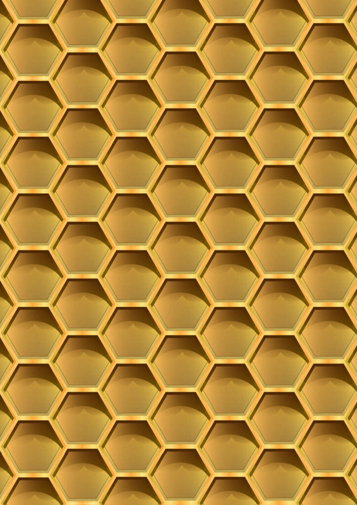 蜂巢素材 蜜蜂 六边形 色彩渐变 棕色