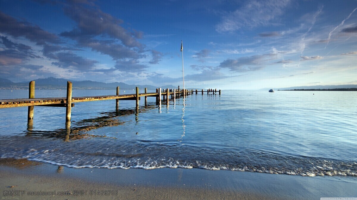 碧水 海岸 海浪 海水 海滩 海洋 蓝天白云 桥 岸 独木桥 桥梁 海湖江河 自然风景 自然景观 psd源文件