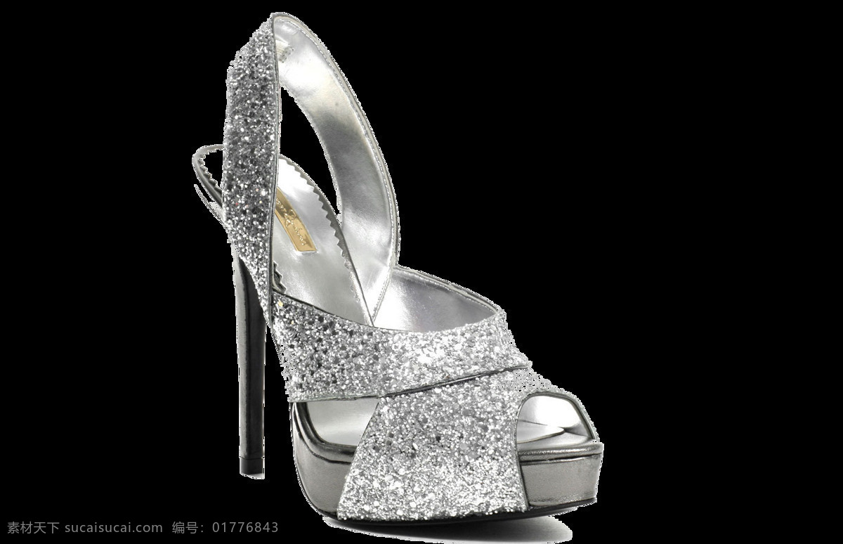 银色 高跟 凉鞋 元素 png元素 免抠元素 女鞋 透明素材