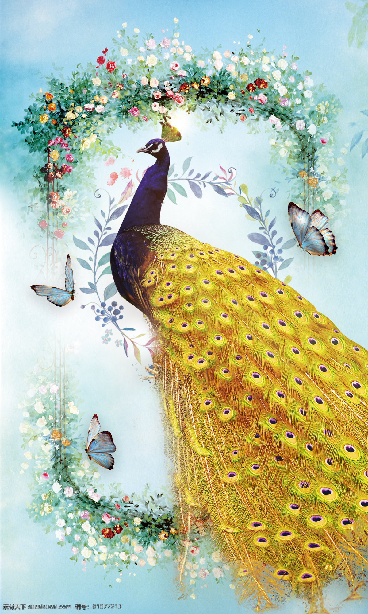 金色孔雀 孔雀 孔雀cdr 孔雀矢量 鸟类 生物世界