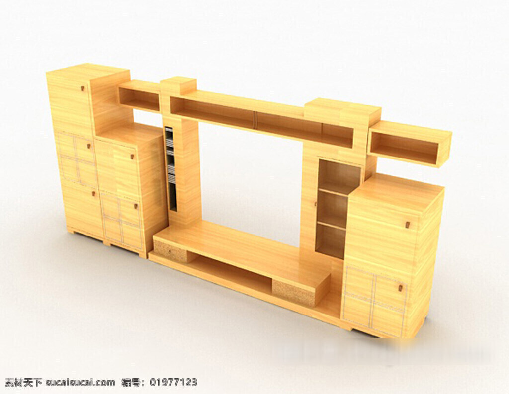 黄色 电视 大 柜子 3d 模型 3d模型 3d模型下载 欧式风格 室内设计 现代风格 室内家装 中式风格模型