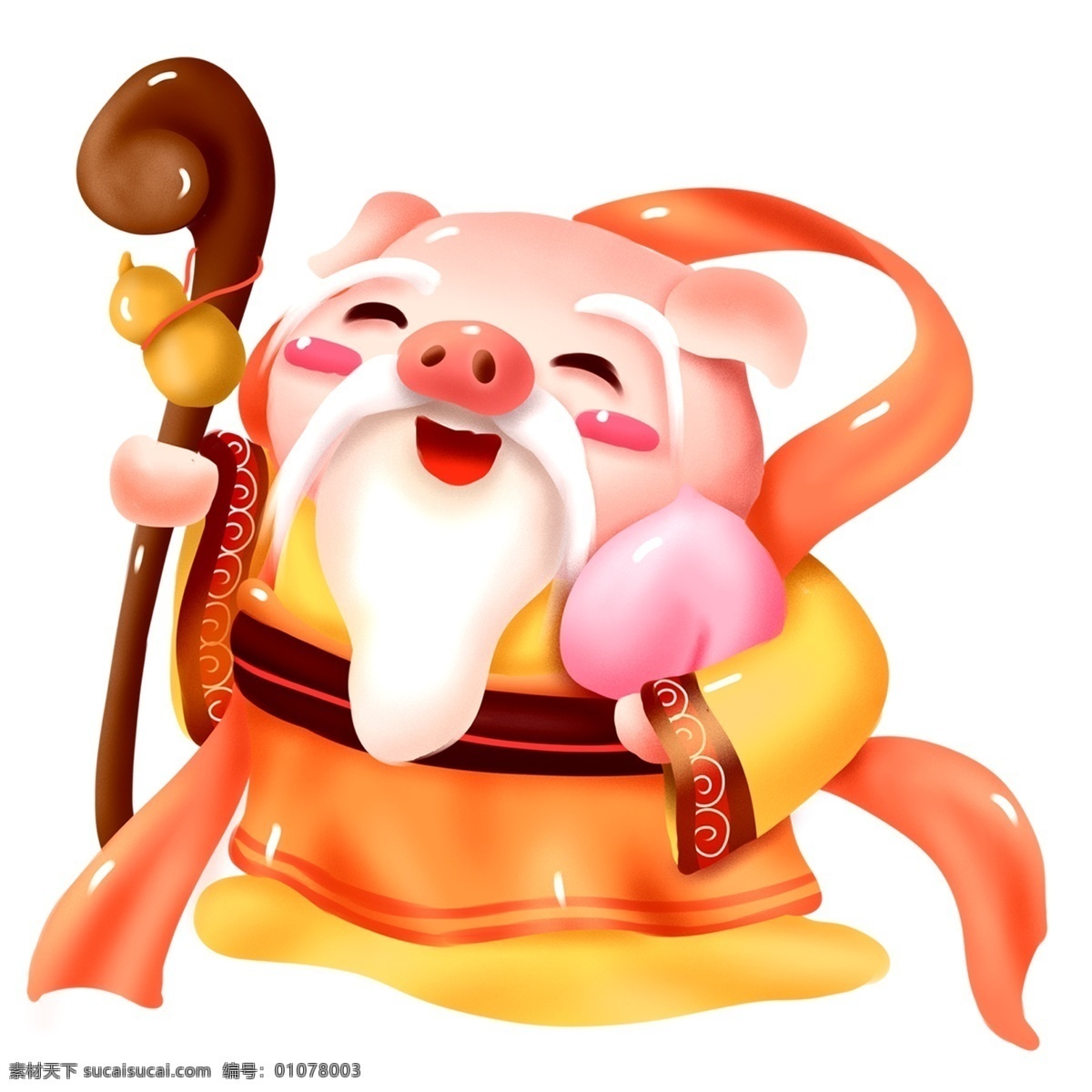 手绘 卡通 喜庆 猪 装饰 小猪 过年 猪年 透明素材 新年 png元素 免抠元素