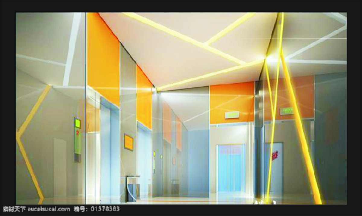 走廊 光带 吊顶 环境设计 室内设计 走廊光带 家居装饰素材