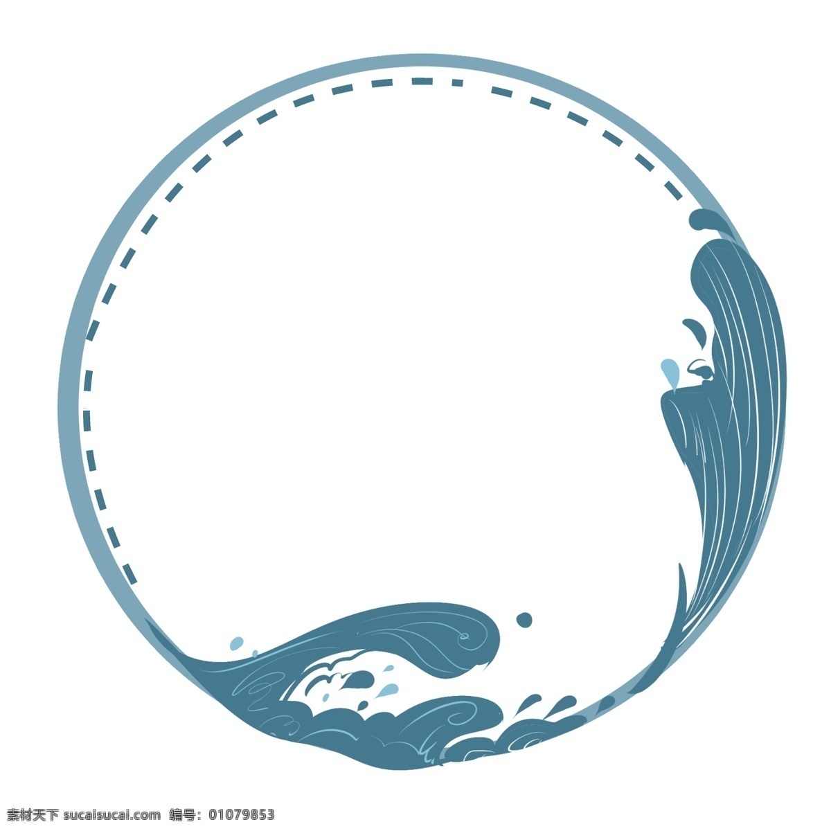 圆形 海浪 报 框 插画 圆形边框 海浪报框 蓝色的海浪 创意边框 边框装饰插画 大海浪花 卡通报框