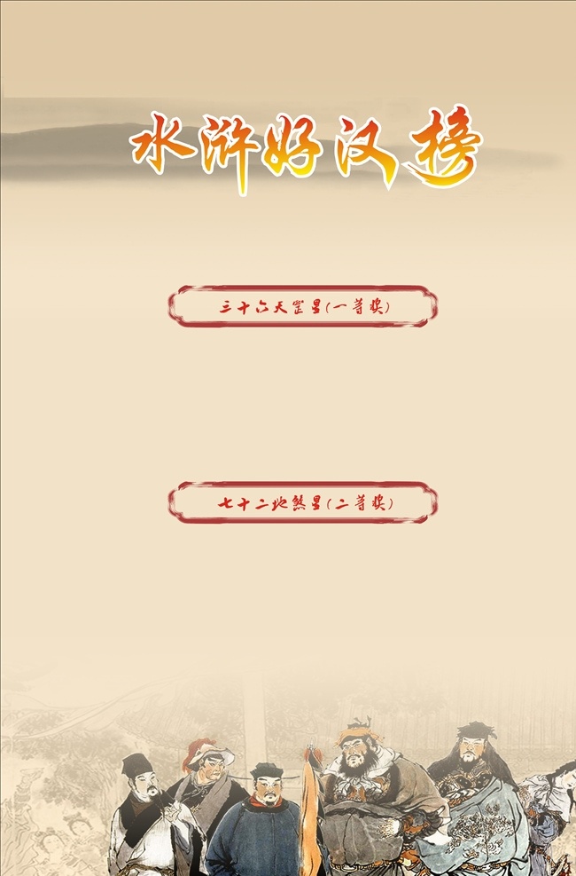 水浒榜 学校 海报 古风 水浒 好汉榜
