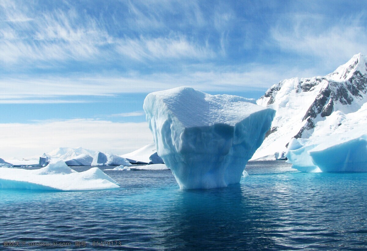 冰山一角 南极洲 极性 蓝色 冰 海 风景