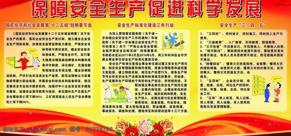 保障 安全生产 安全卡通 科学发展 宣传栏 保障安全生产 促进科学发展 安监局 矢量 矢量图 现代科技
