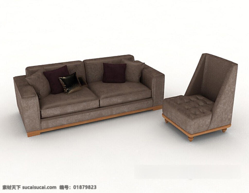 皮质 常用 组合 沙发 3d 模型 3d模型下载 3dmax 现代风格模型 欧式风格模型