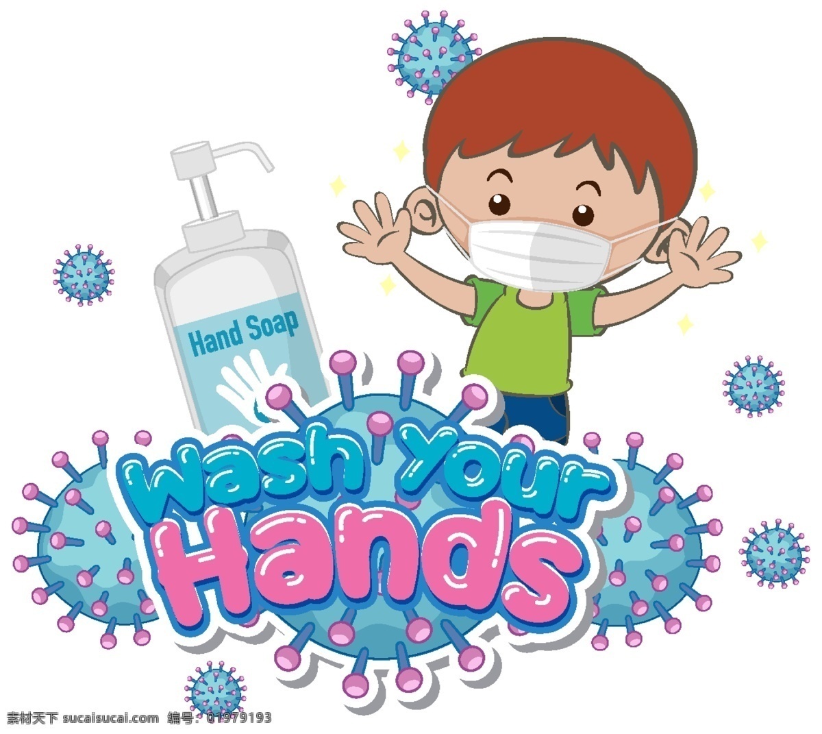 卡通 新 冠 病毒 预防 新冠病毒预防 双手 清洁 儿童 洗手 消毒 宣传背景 传染 保护 感染 疾病 肺炎生物学 医学 健康 流感 医疗卫生保健 卡通设计