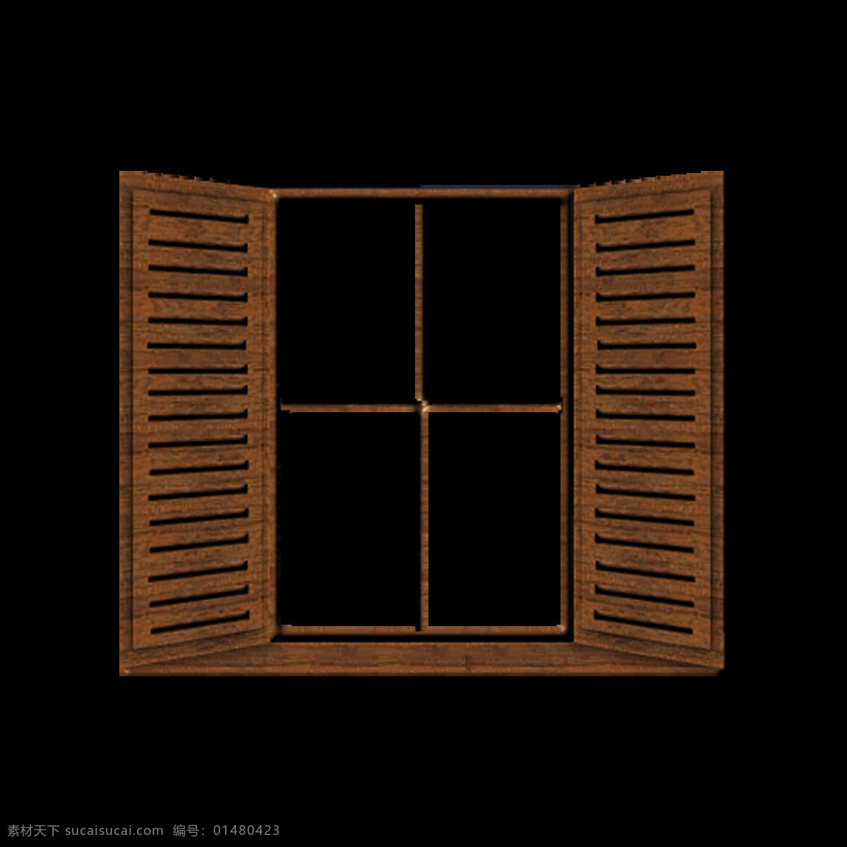 3d 褐色 窗户 元素 手绘 立体 格子 田字
