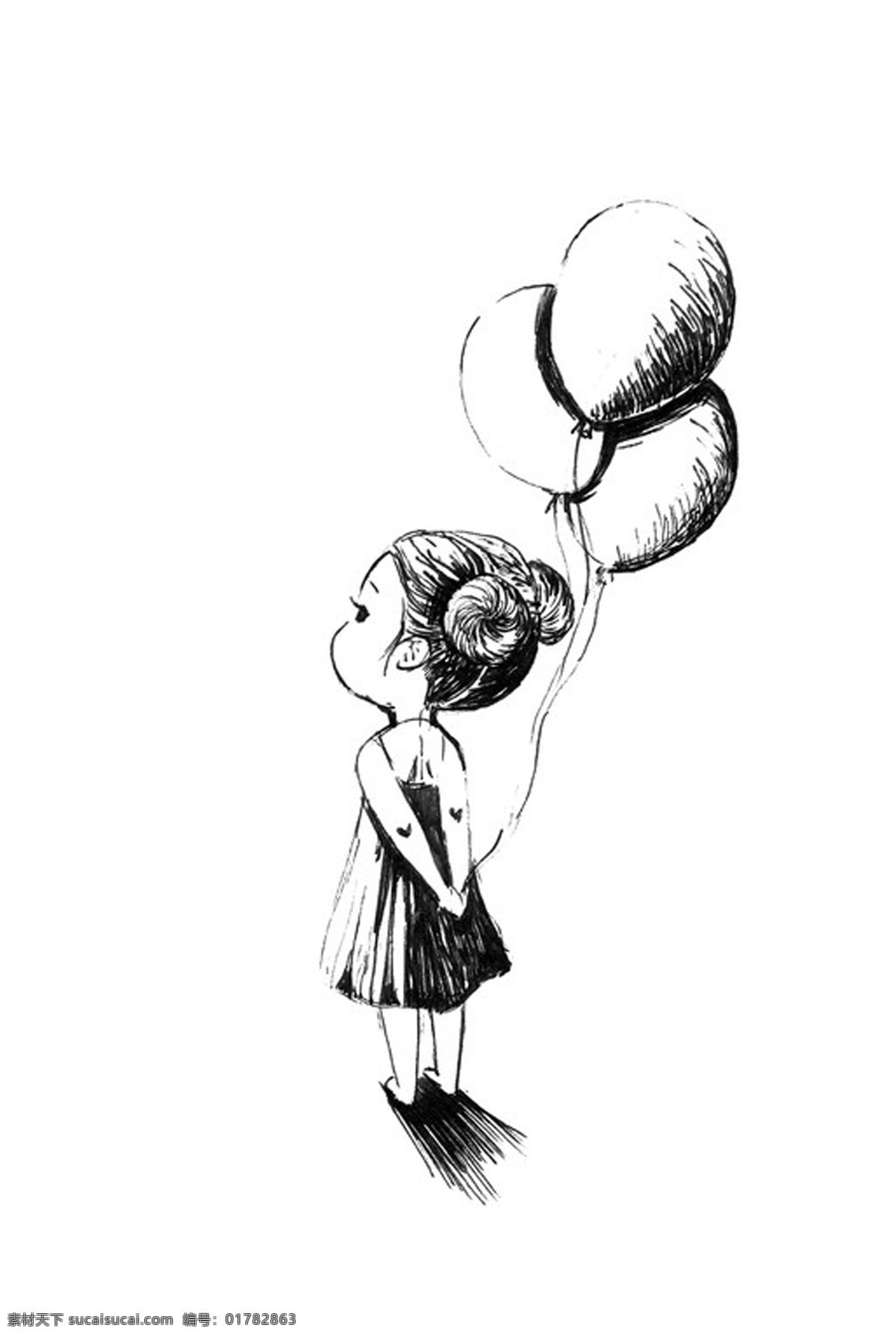 插画 动漫动画 动漫人物 黑白 女孩 手绘 手绘女孩 设计素材 模板下载 动漫girl cute 插画集