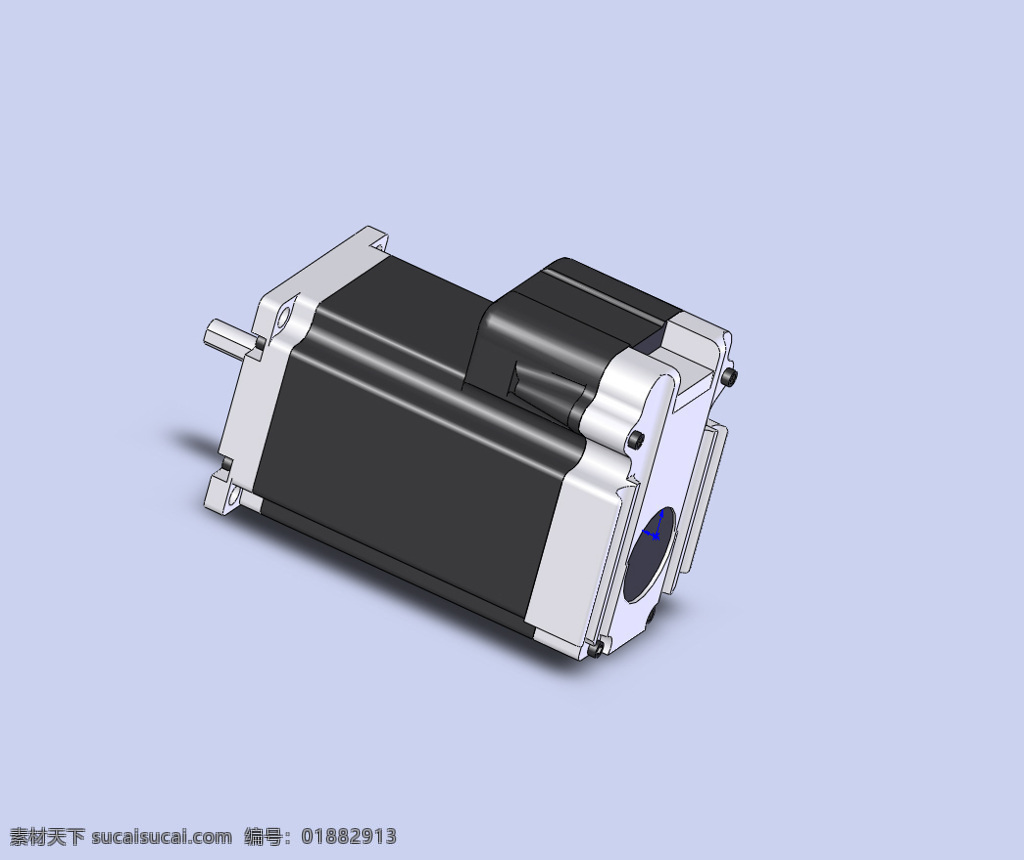 电动机 电 sldprt 蓝色