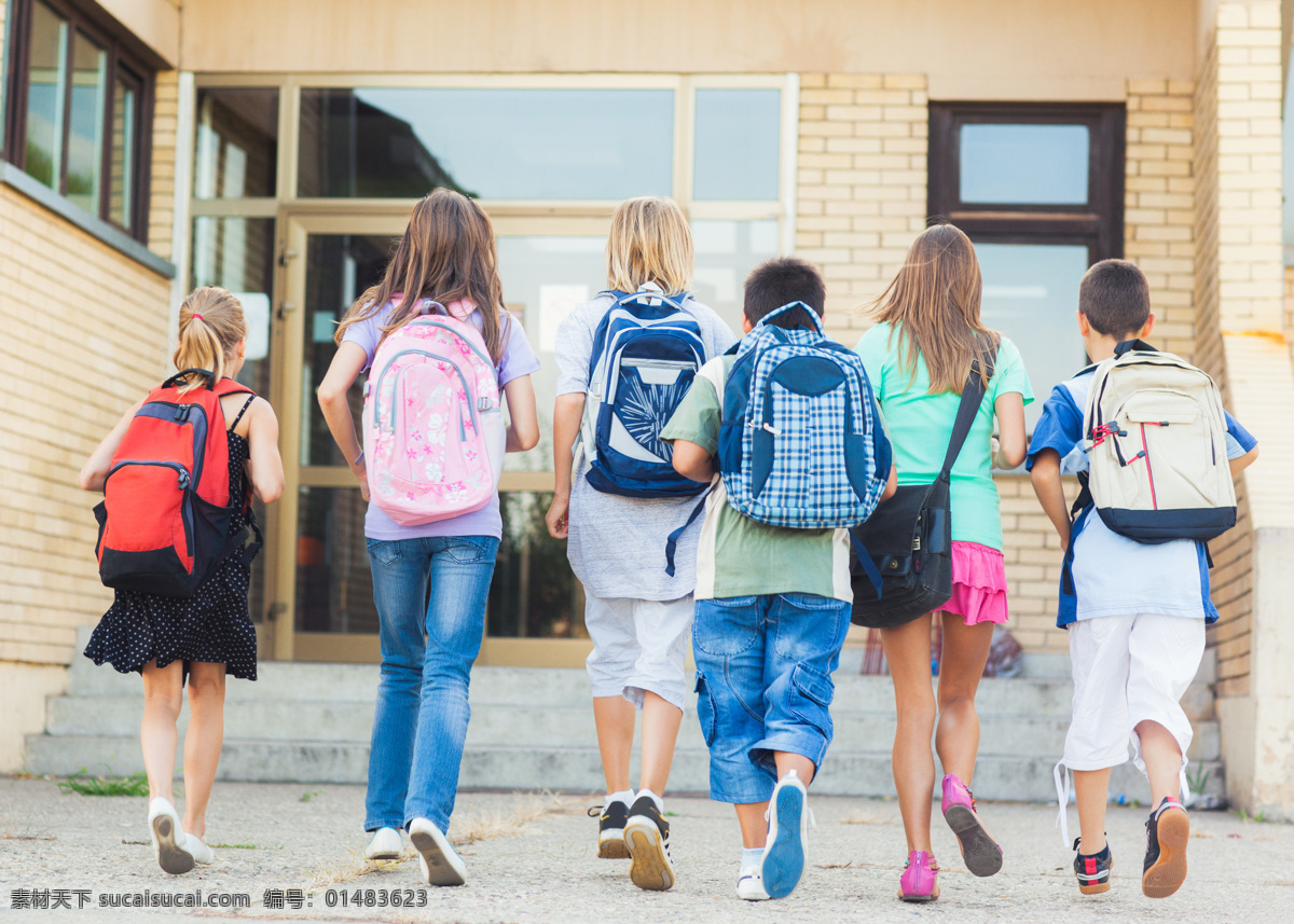 背书 包 小学生 背书包的学生 小男孩 小男生 小女孩 外国女孩 小女生 办公学习 生活百科