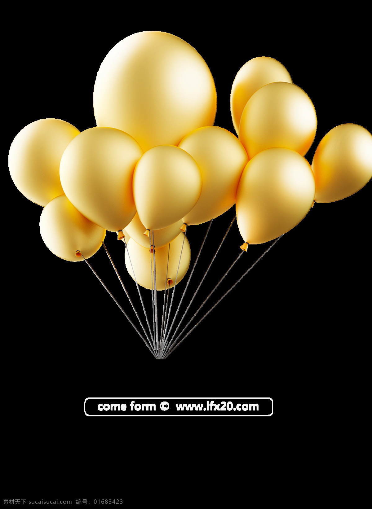 金色质感气球 金色气球 节日的气球 闪闪发光 金色 分层