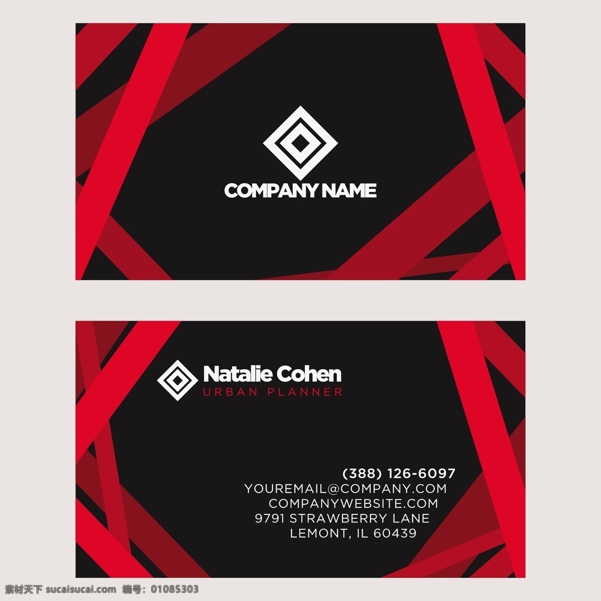 黑色 红色 名片 标志 商务 抽象 办公室 模板 演示 企业 公司 品牌 抽象标志 现代 文具 企业身份 身份
