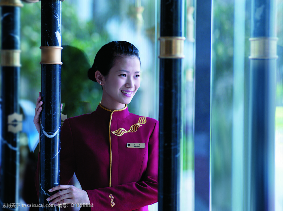 少女 服务员 女人 微笑 酒店服务员 公关 行政助理 五星级酒店 香格里拉酒店 工作服 北京 人物 其他人物 人物图库
