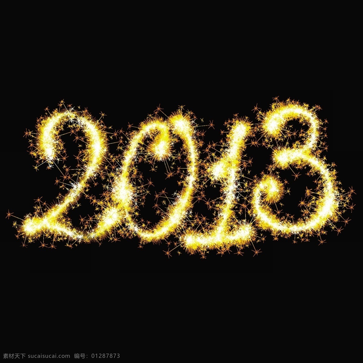 闪闪 发光 新 2013 年 数字 向量 黑色