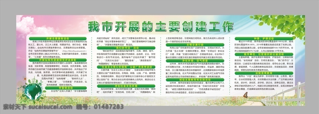 市 创建 全国 文明 城市 专栏 创建文明城市 宣传栏 党建 文明城市