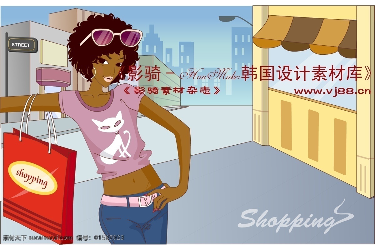 女性 服饰 购物 hanmaker 韩国 设计素材 库 矢量 女性服饰购物 女人时尚逛街 矢量人物