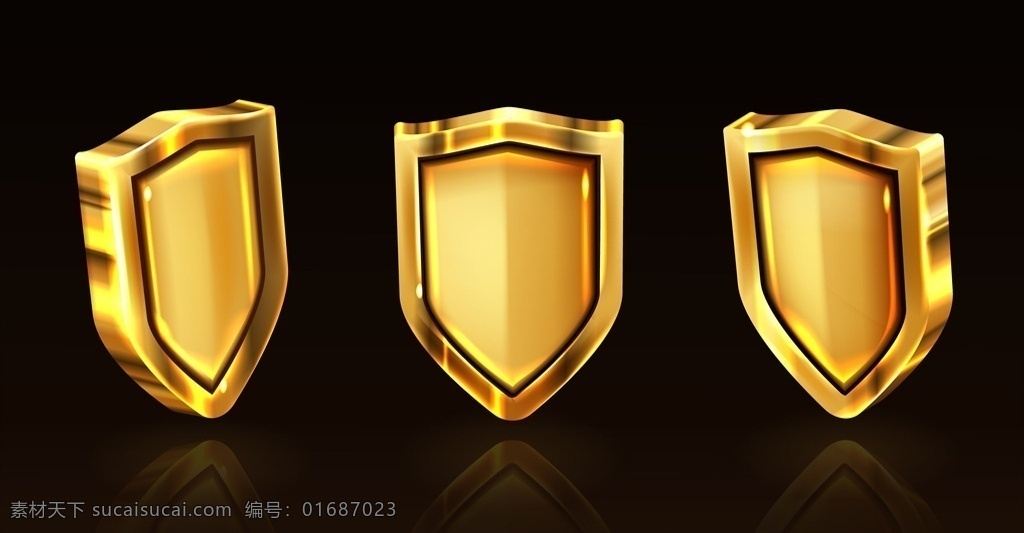 立体 金色 盾牌 矢量 图形 盾 安全 金色盾牌 护盾 保护