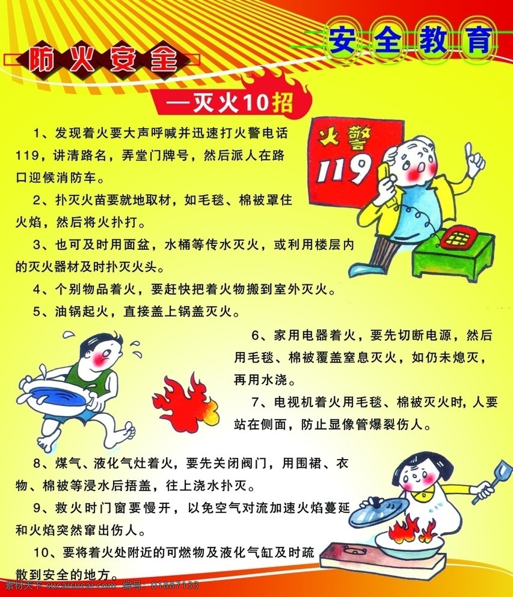 安全教育展板 安全教育 学校 展板 防火灭火 分层 源文件