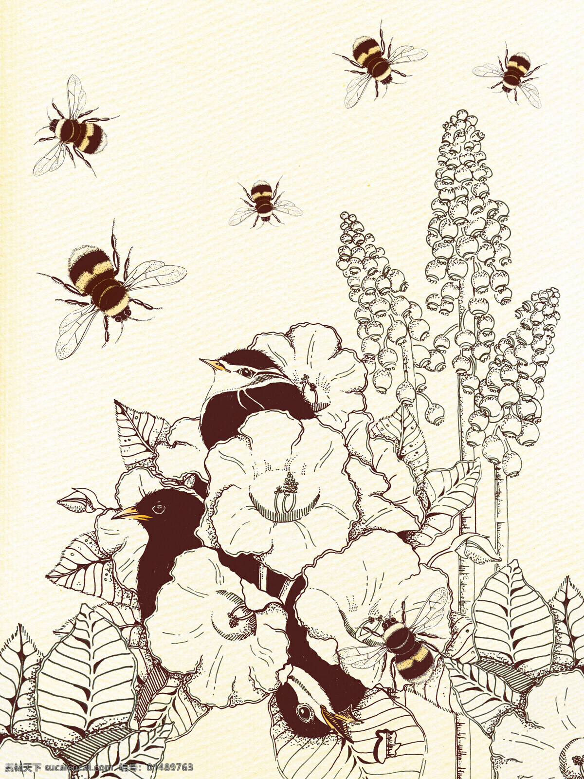 水彩花虫画 水彩画 小清新 花虫画 虫鸟花 虫鸟画 花鸟画 画鸟 画小动物 鱼类 植物 画花朵 临摹 学习绘画 水彩 花鸟 虫 动植物 文化艺术 绘画书法