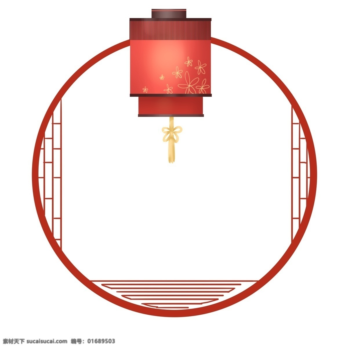 手绘 红色圆形边框 红色边框 方形 中国 风 灯笼 喜庆 中国风 花纹 梅花图案 新年灯笼 复古 红色 系