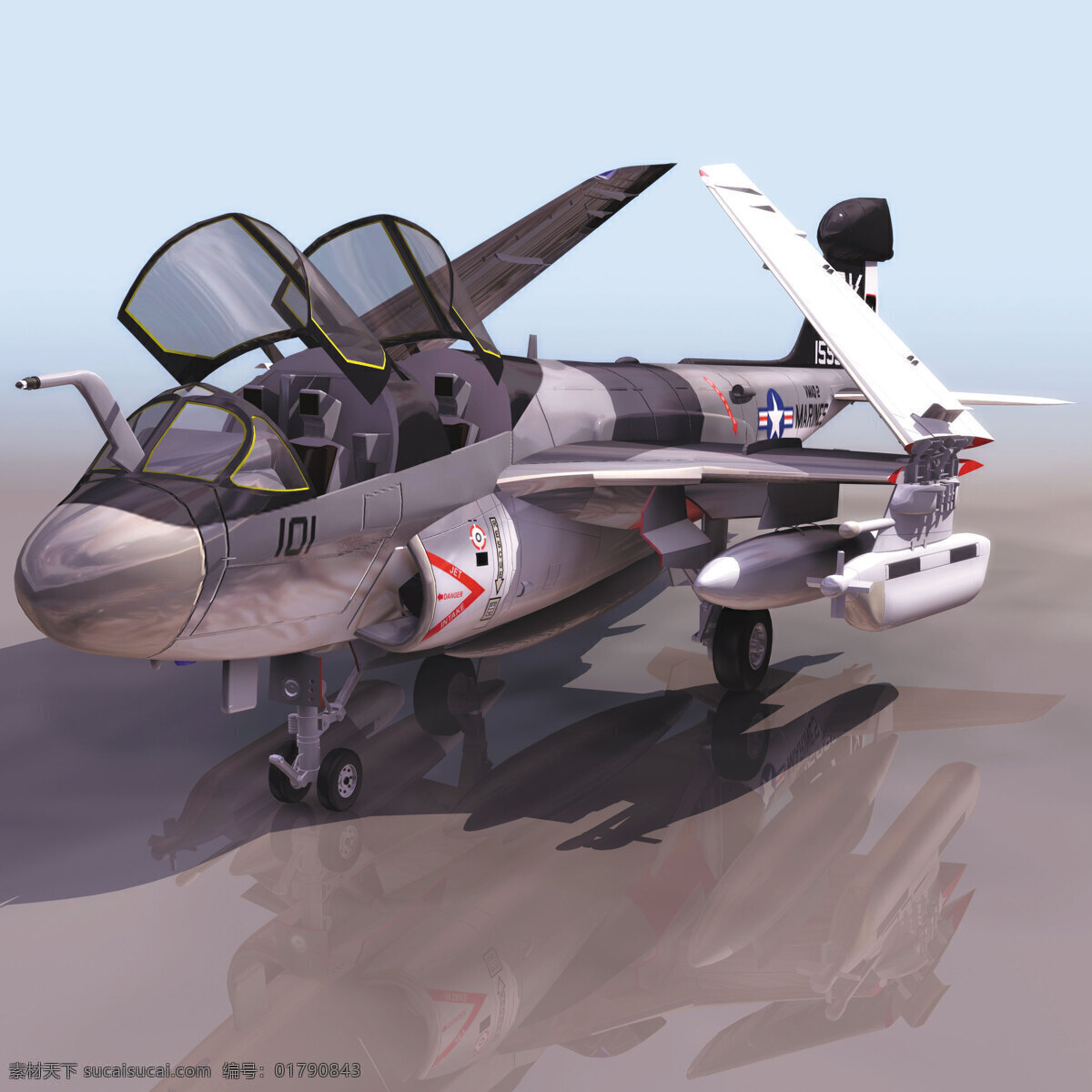 飞机模型 ea6b 军事模型 空军武器库 3d模型素材 其他3d模型