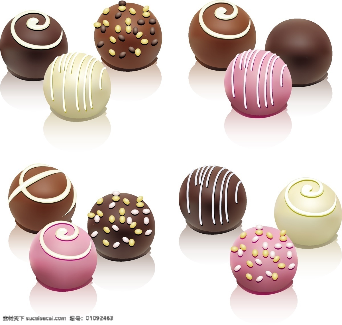 彩色 巧克力 糖果 巧克力球 食物 美食 卡通插画 餐饮美食 生活百科 矢量素材 白色