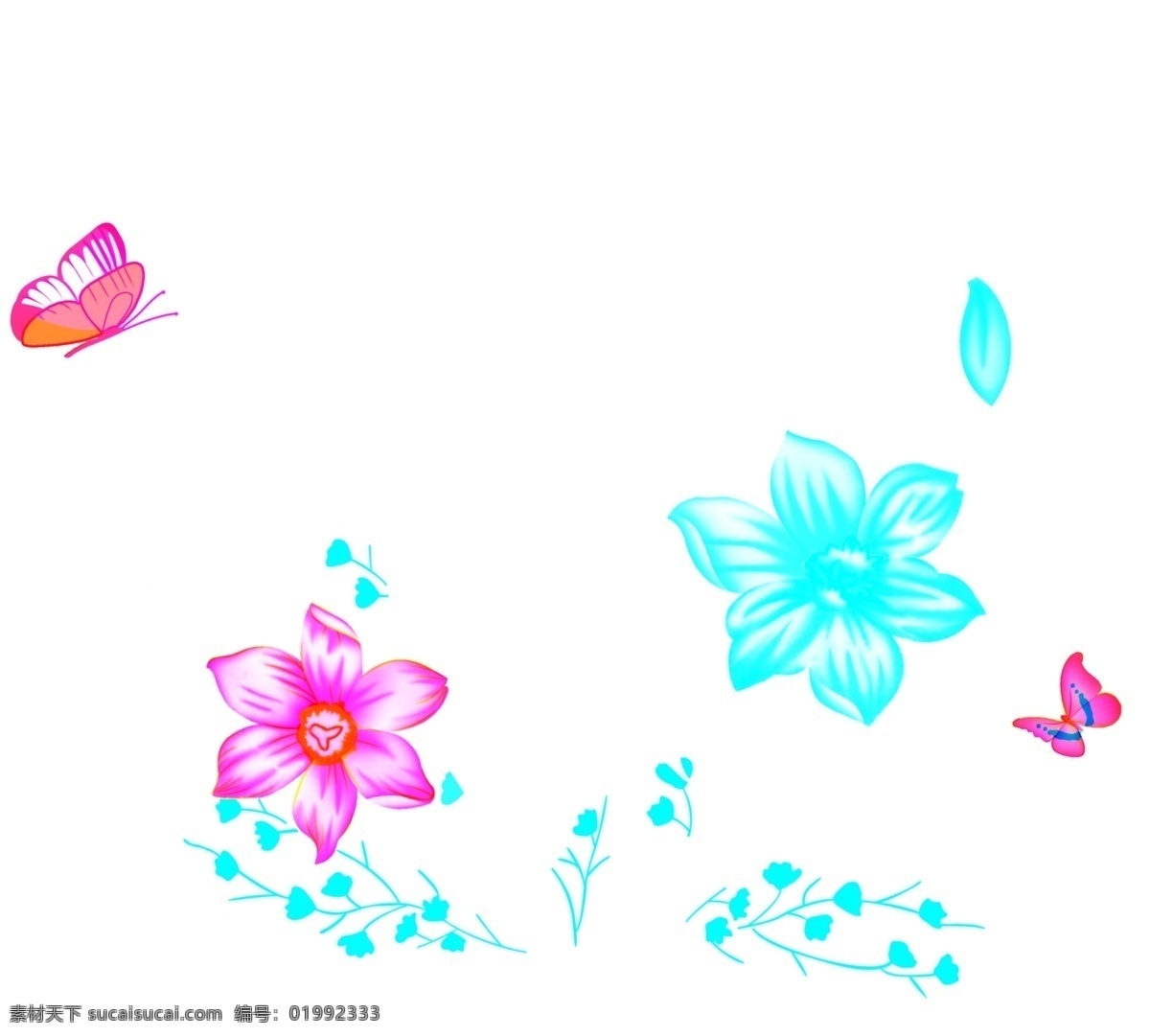 水仙花 通道 分层 花 树叶 花朵 源文件