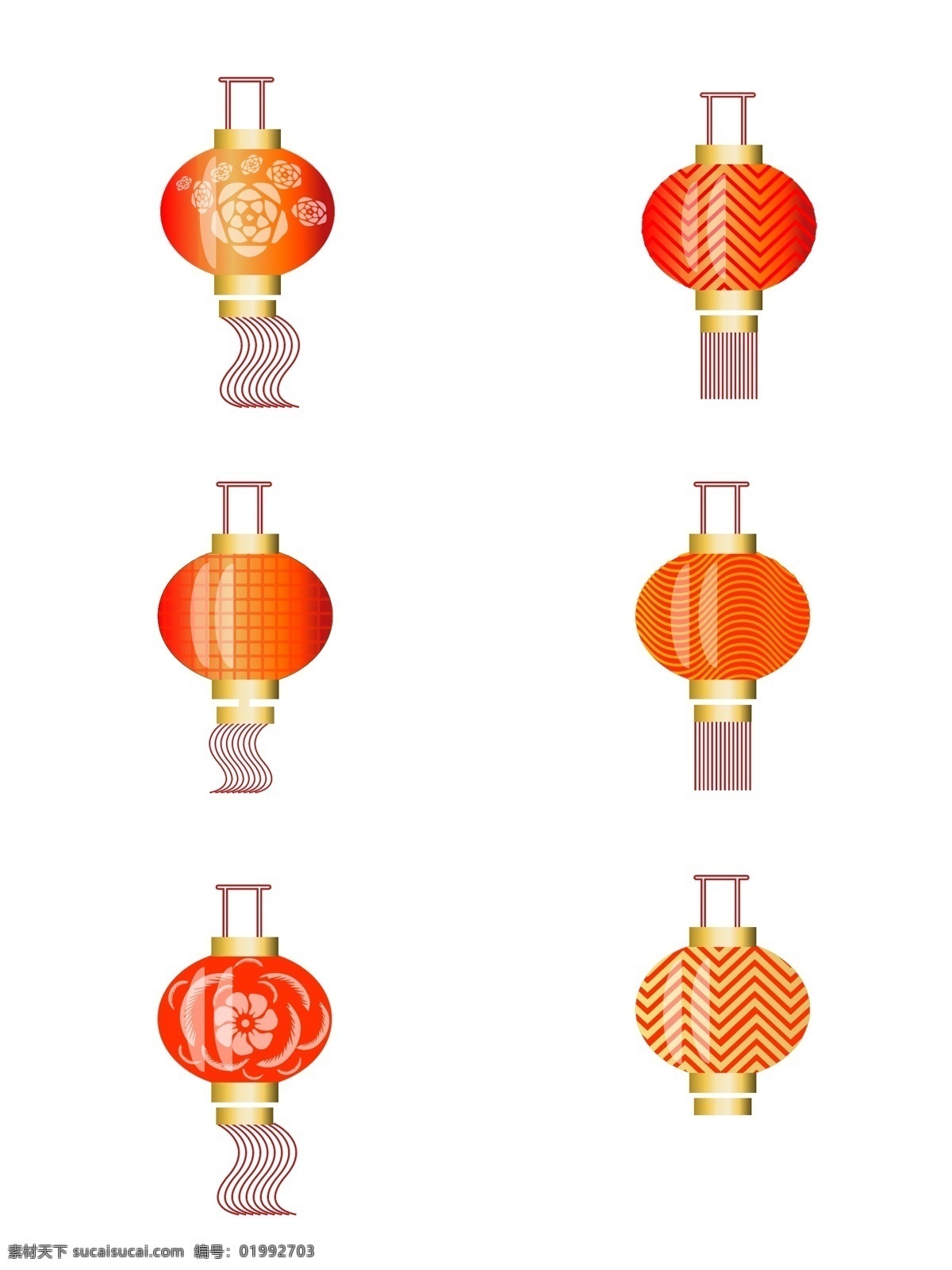 元旦 喜庆 渐 变色 灯笼 集合 红色 渐变 飘带