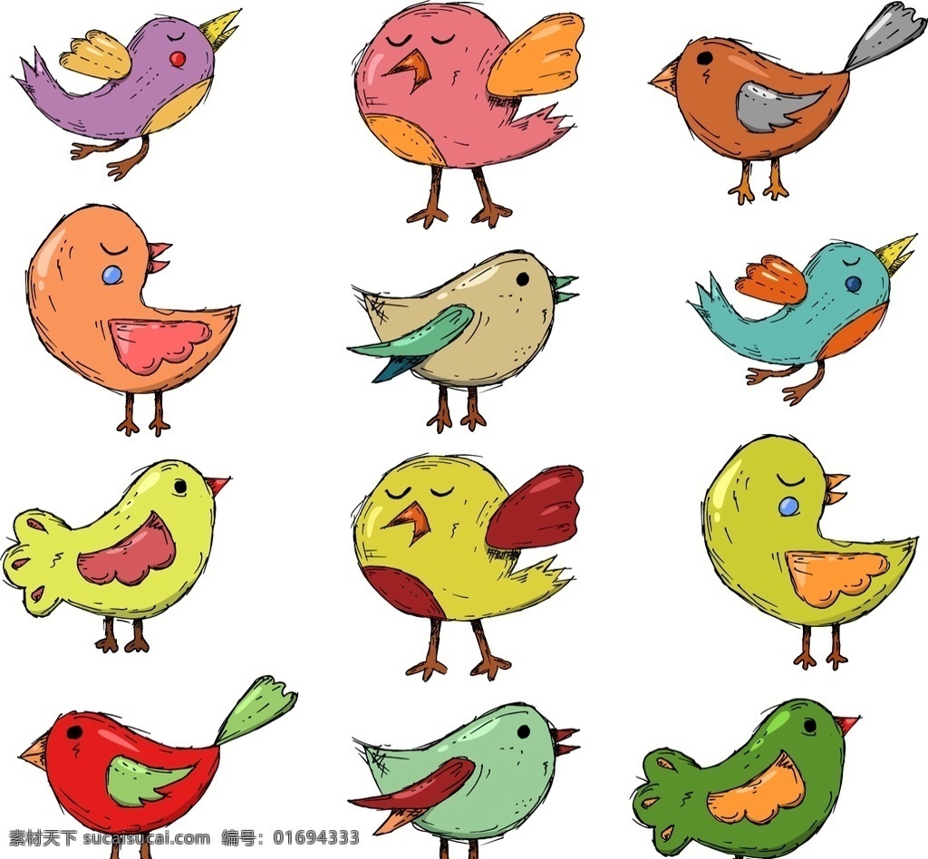 卡通小鸟插图 矢量 喜鹊 小鸟 动物 鸟类 卡通 插图 标志图标 其他图标