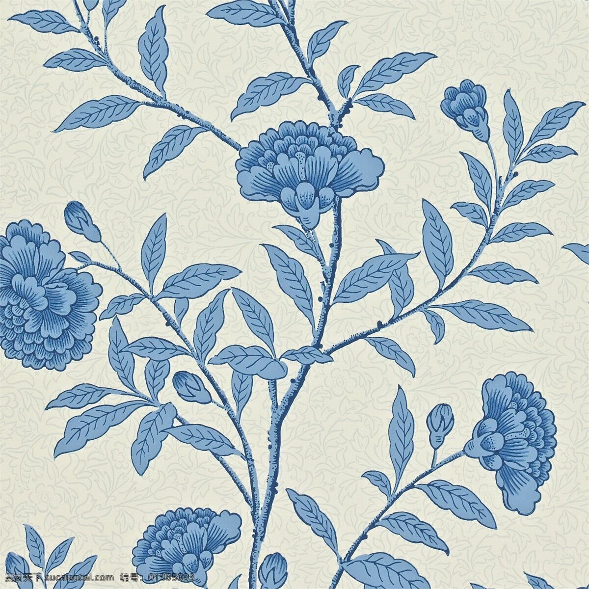 蓝色 花枝 图案 壁纸 中式花纹背景 壁纸素材 无缝壁纸素材 欧式花纹 壁纸图片下载 装饰素材 装饰设计 花纹壁纸 简约壁纸 精美壁纸