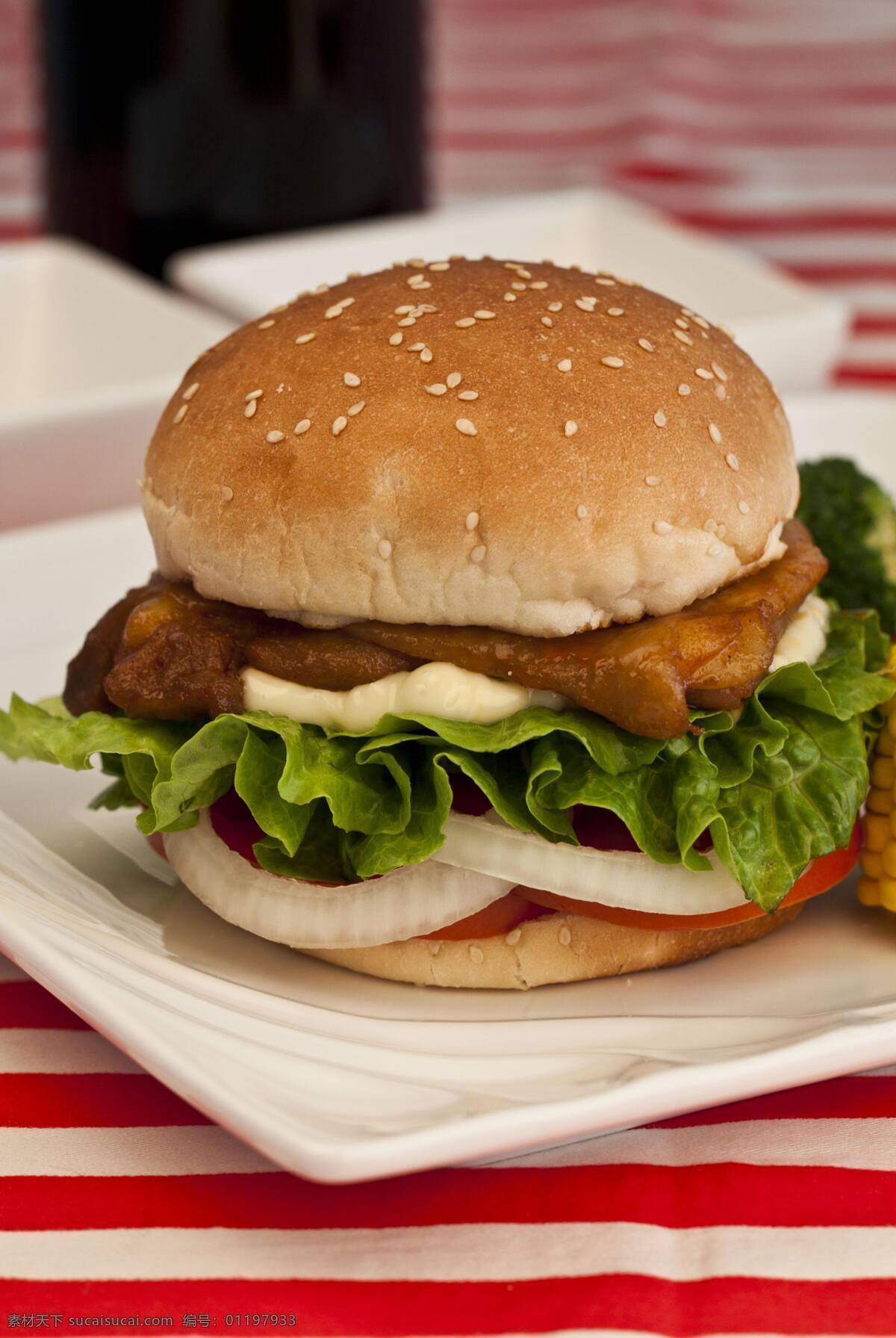 奥尔良鸡腿堡 汉堡 快餐 套餐 方便美食 美味 食品 餐饮 饮食 套餐系列 传统美食 餐饮美食