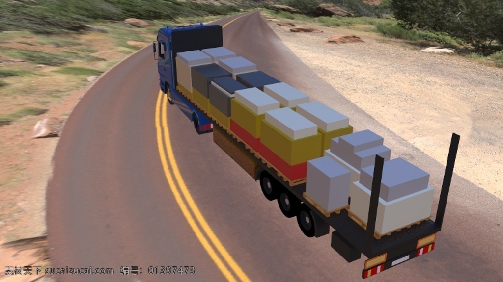 箱全车 mb免费下载 奔驰 道路 盒 交通 街道 卡车 箱 拖车 actros 3d模型素材 其他3d模型