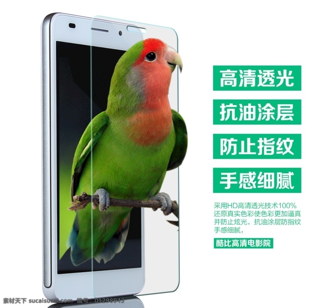 钢化玻璃 动物 手机 鹦鹉