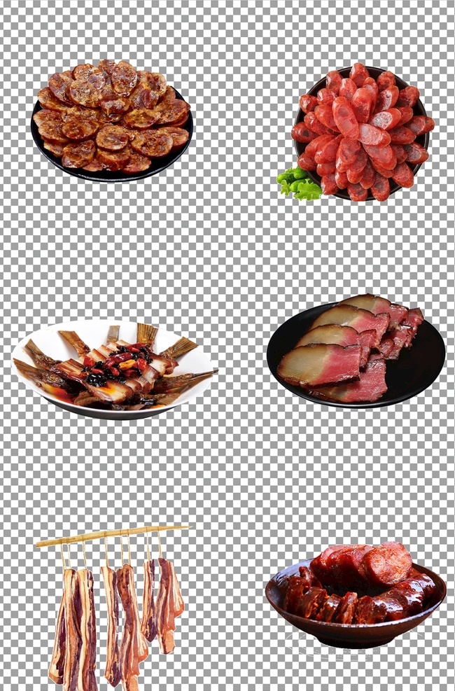 传统腊味 中式 传统 飘香 美味 腊味 食品 腊肉 熏肉 特色 免抠 无背景 免抠图 抠图 元素 透明 通道 png免抠图 分层
